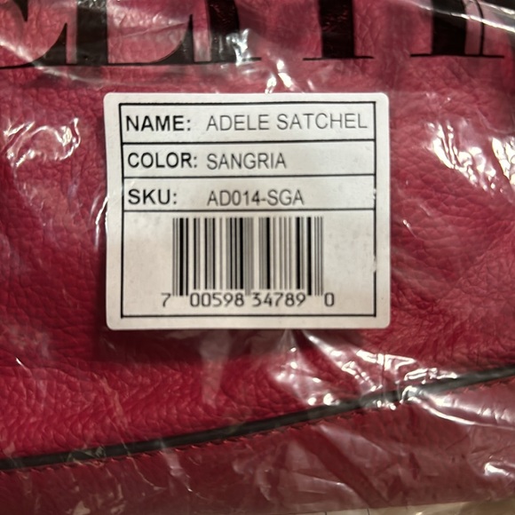 New ORA DELPHINE RED 100% PREMIUM GENUINE LEATHER HANDBAG SHOULDER BAG - Picture 4 of 4